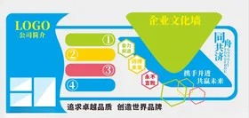 企业文化墙背景贴画