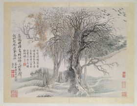 清代恽寿平花草绘画