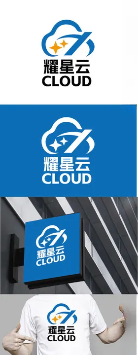 科技标识设计字母简约云朵