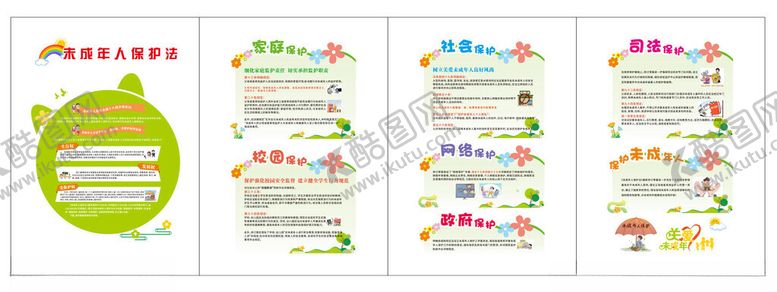 编号：88292810071616463938【酷图网】源文件下载-未成年人保护法展板系列