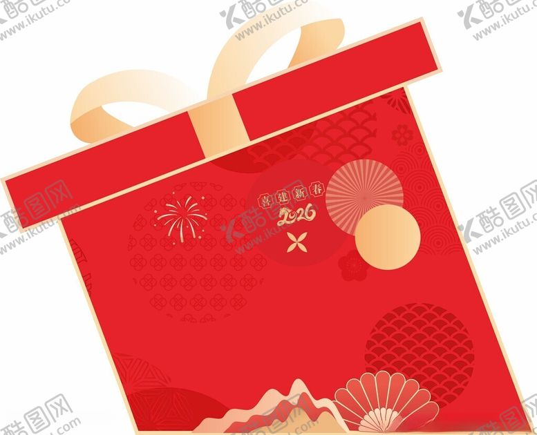 编号：12536404201924464394【酷图网】源文件下载-礼盒美陈新春物料新年元素