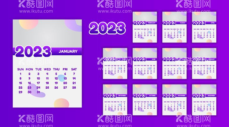 编号：40377910181105374782【酷图网】源文件下载-2023年挂历