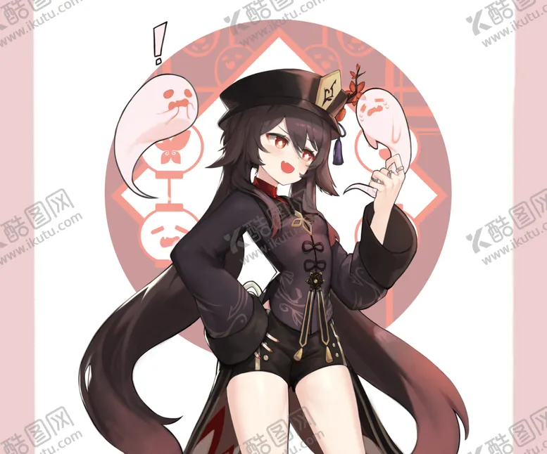 原神美女动漫壁纸胡桃画装饰画可莉甘雨