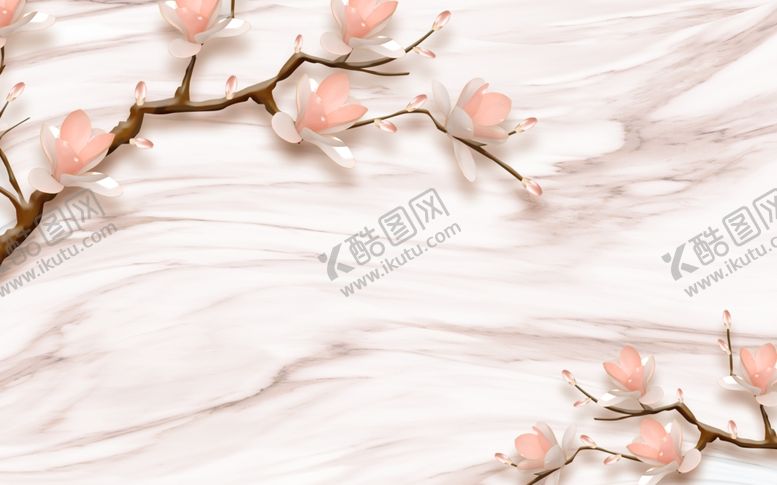 编号：74121910131957042039【酷图网】源文件下载-浮雕花玉兰背景墙