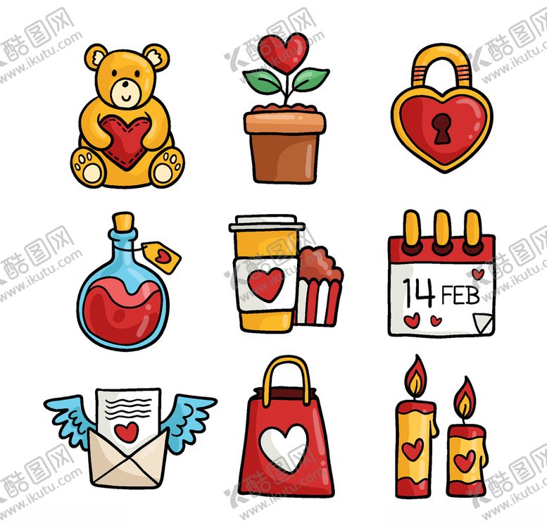 编号：89737109230821051935【酷图网】源文件下载-浪漫情人节元素