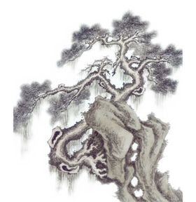 水墨中国风迎客松