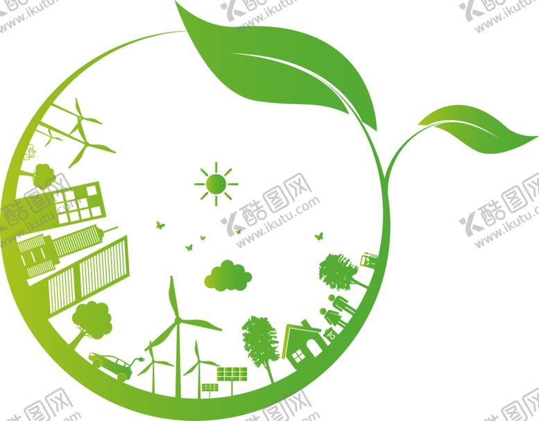 编号：83917509281013319122【酷图网】源文件下载-花纹环保圆环装饰海报素材