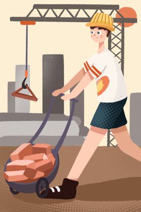五一劳动节工人插画