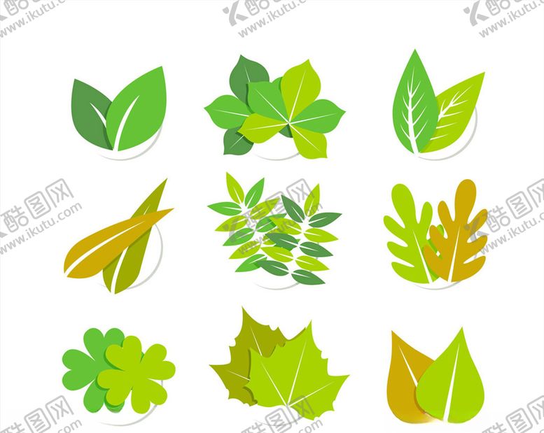 编号：26648910300831206568【酷图网】源文件下载-手绘绿色叶子
