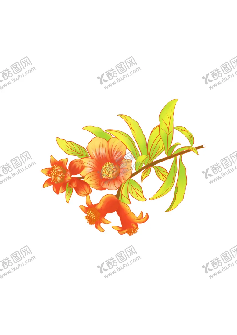 编号：25669402131603564929【酷图网】源文件下载-手绘石榴花