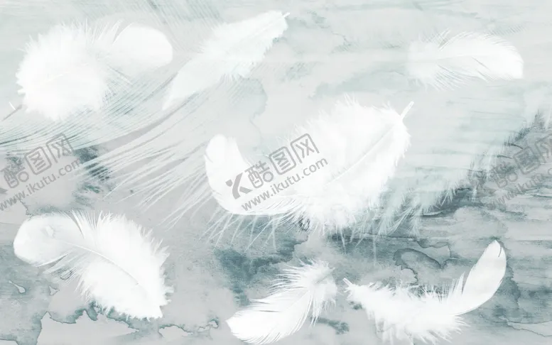 编号：02857610020227010259【酷图网】源文件下载-现代羽毛壁画