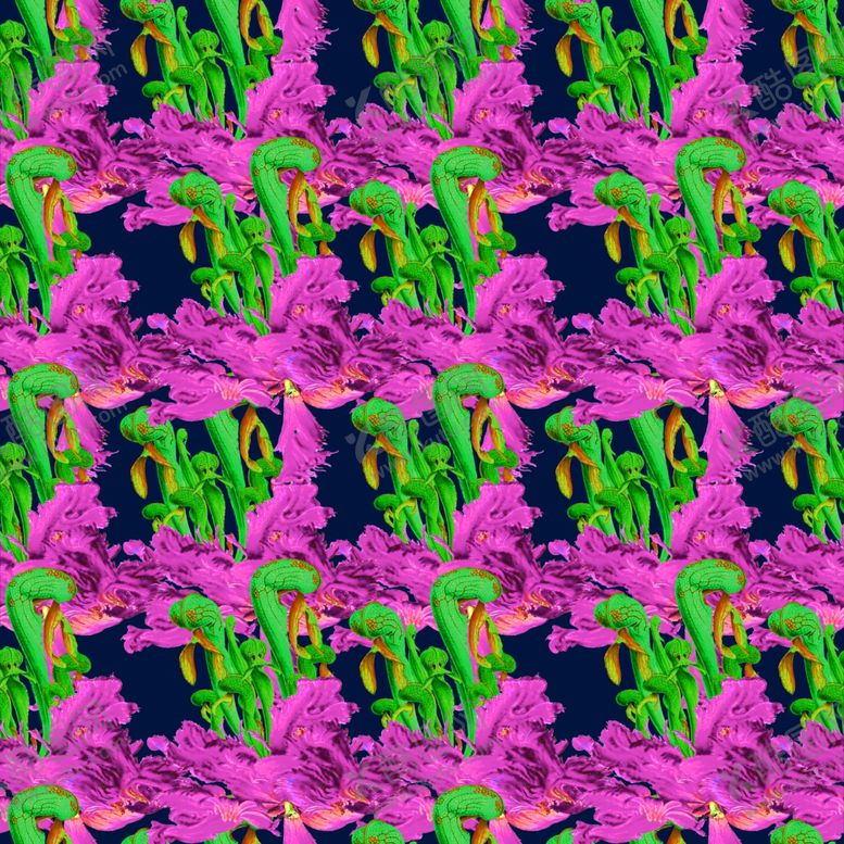 编号：22082810310634074478【酷图网】源文件下载-红花绿叶数码印花服装花