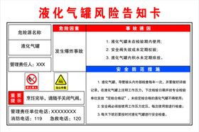 液化气安全风险点告知牌