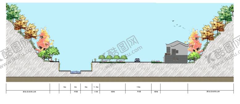编号：25546210150444248901【酷图网】源文件下载-河道断面图