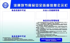 流通环节食品安全监督信息公示栏