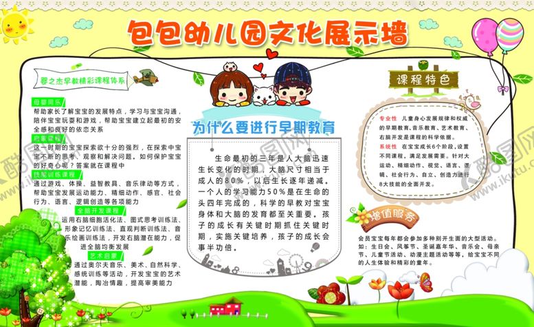 编号：37554907061836595722【酷图网】源文件下载-幼儿园展板