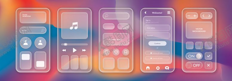 编号：53531804250507182879【酷图网】源文件下载-渐变UI组件