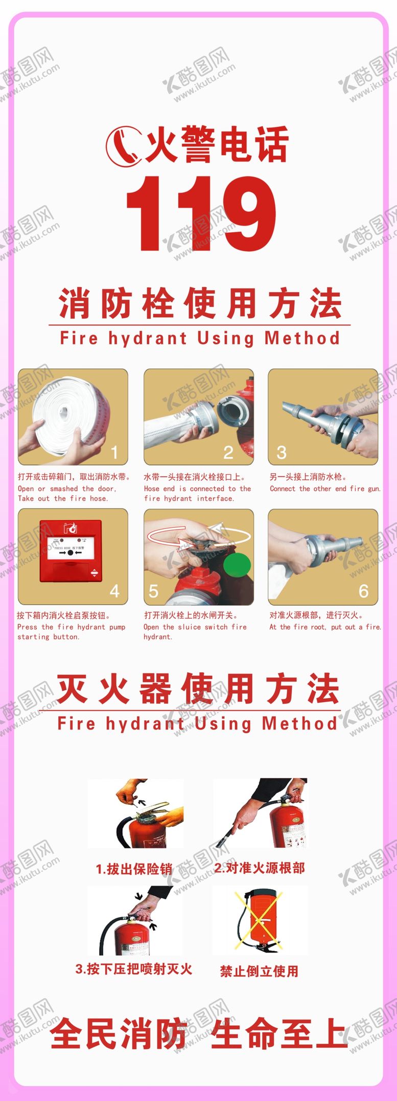 编号：40324305050750045379【酷图网】源文件下载-消防栓使用方法灭火器使用方法