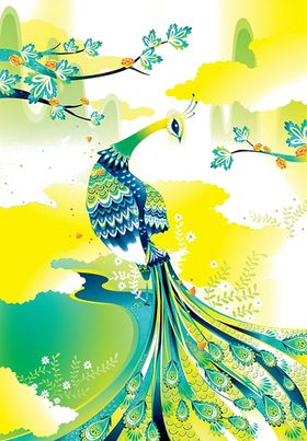 绿色装饰壁画电视背景墙墙纸植物