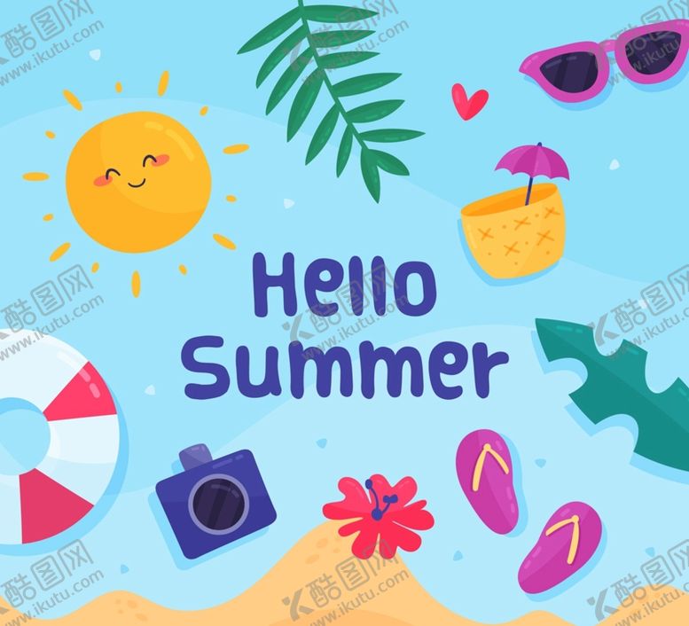 编号：78925110042124365821【酷图网】源文件下载-夏季度假物品