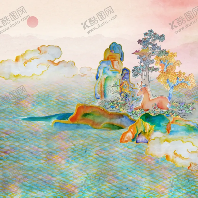 编号：51186907050948507353【酷图网】源文件下载-国潮山水画