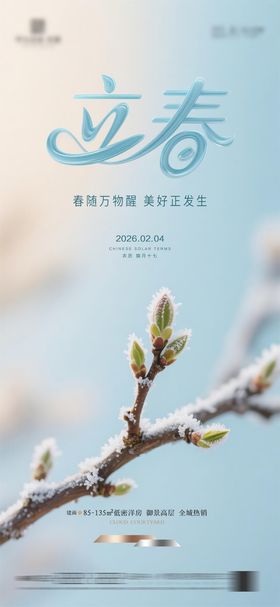 立春质感节气海报