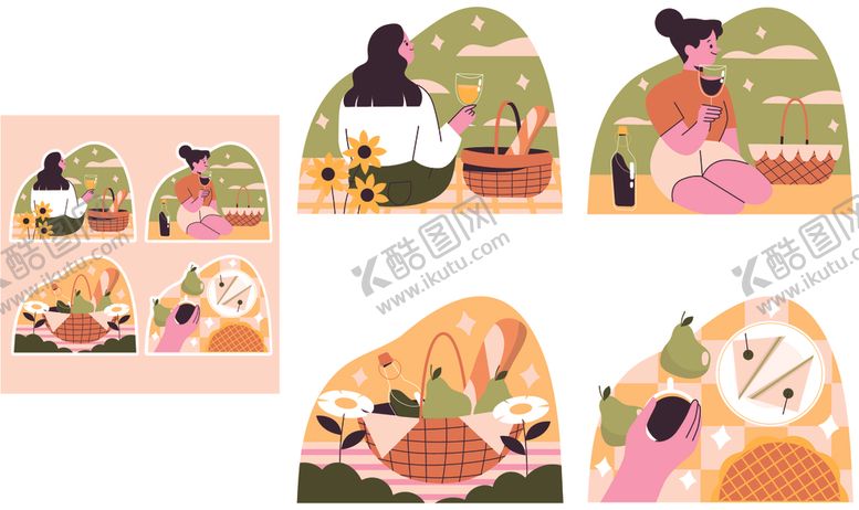 编号：45587909231319279964【酷图网】源文件下载-田园生活插画享受惬意时光