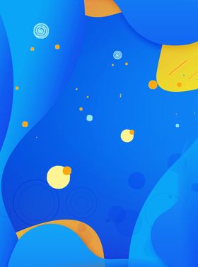 卡通插画蓝色儿童星球梦幻背景
