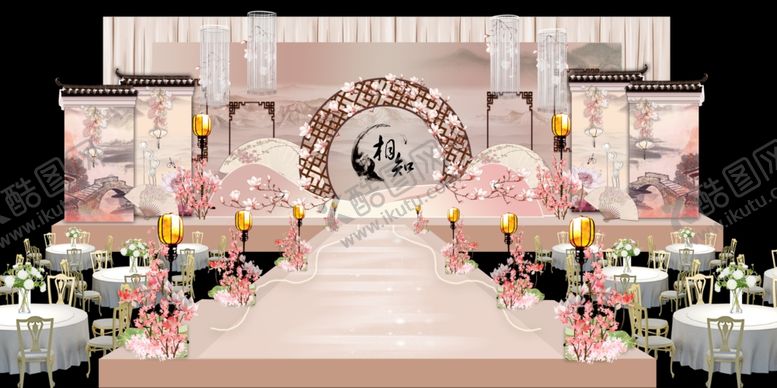 编号：92644806191021052709【酷图网】源文件下载-中式婚礼粉色主题