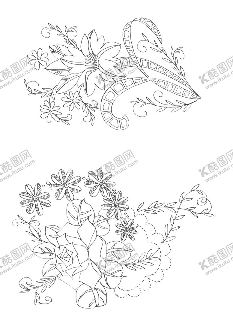 编号：87828305030745275695【酷图网】源文件下载-传统刺绣花纹线稿