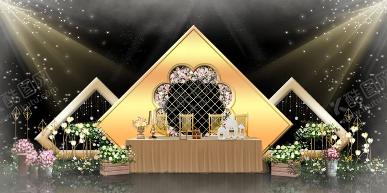 编号：44703709140530028653【酷图网】源文件下载-香槟色婚礼背景设计背景