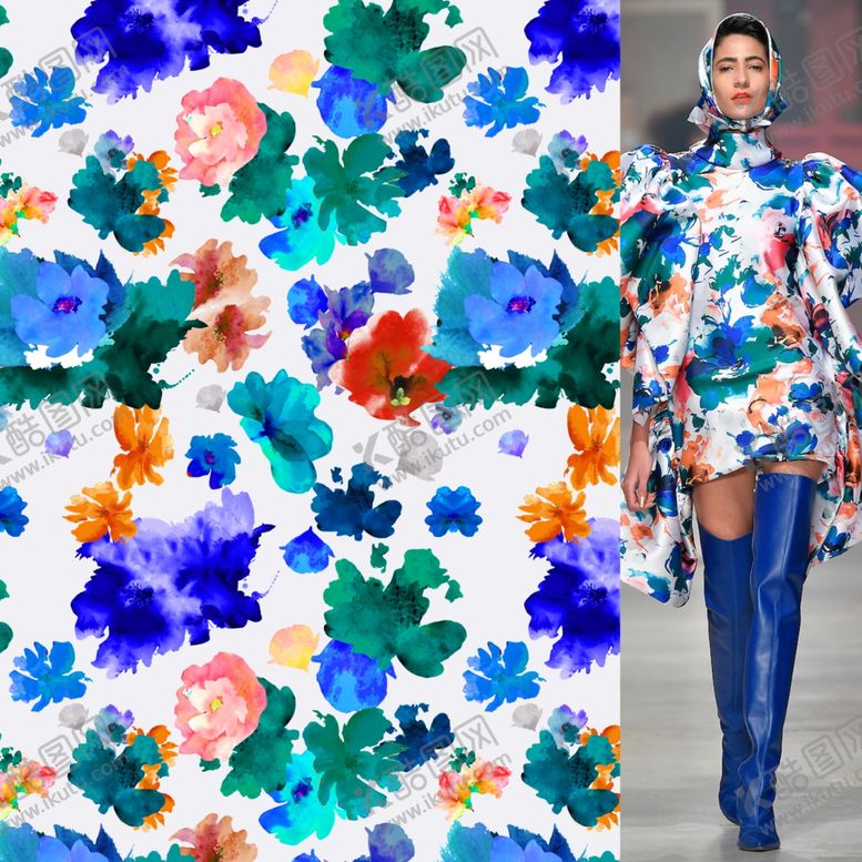 编号：61860009211016467162【酷图网】源文件下载-大牌女装水彩花