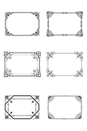 欧式边框花纹 