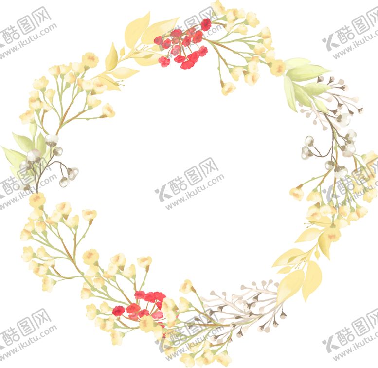 编号：46377507130238299281【酷图网】源文件下载-手绘唯美花环