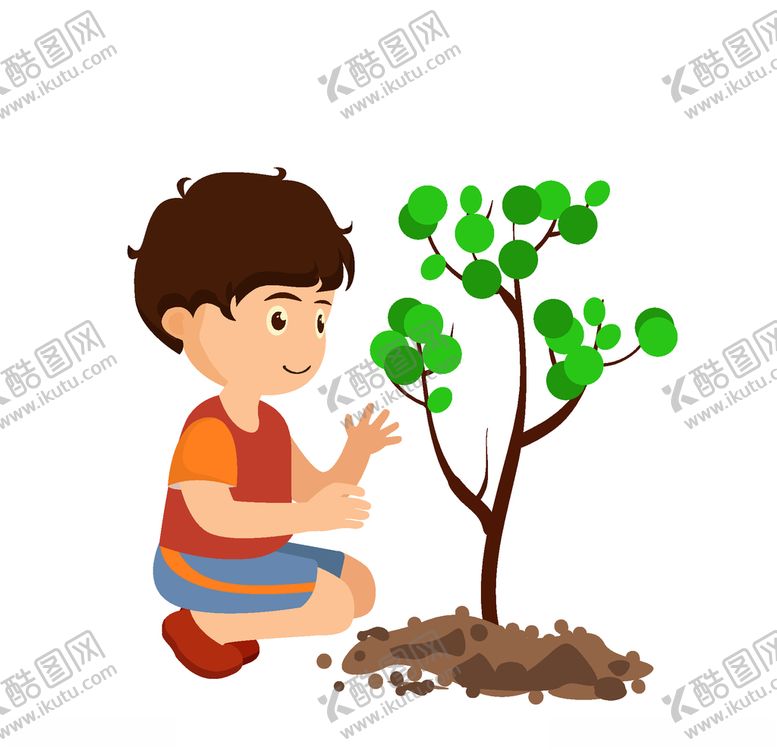 编号：63056810270440307152【酷图网】源文件下载-卡通植树种树