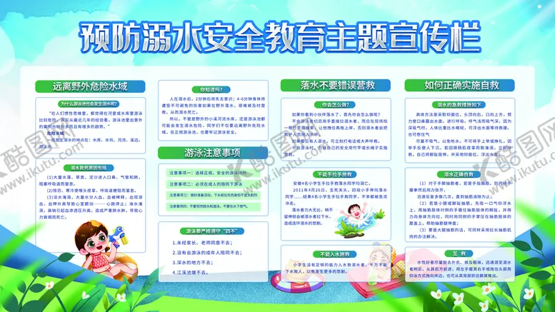 编号：79150609150311467324【酷图网】源文件下载-防溺水不准私自游泳校园文化