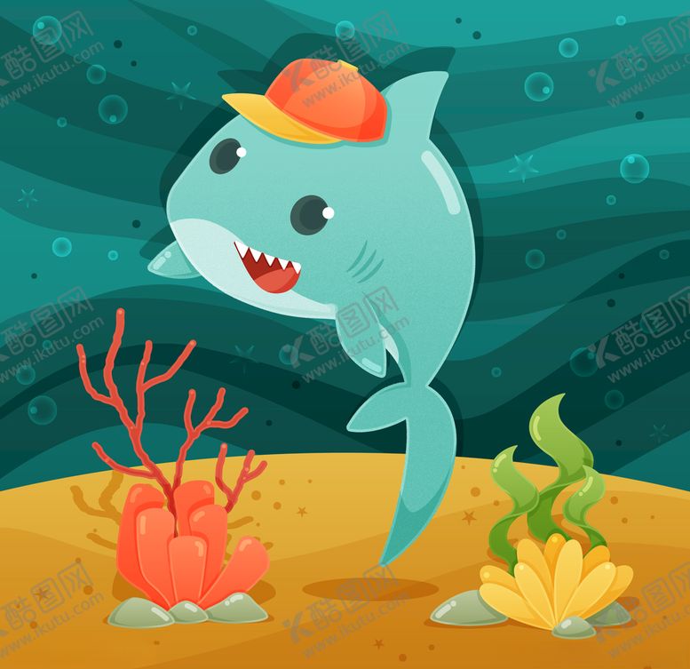编号：18516109112056076012【酷图网】源文件下载-手绘矢量鲨鱼