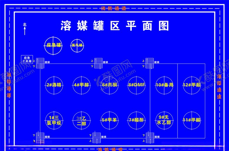 编号：59260310011352204238【酷图网】源文件下载-罐区平面图
