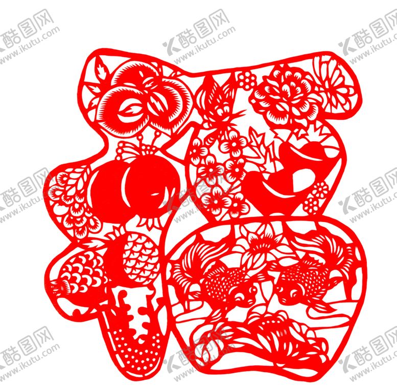 编号：88164104191540585503【酷图网】源文件下载-2021新年剪纸福字