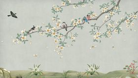 花鸟画兰花背景墙