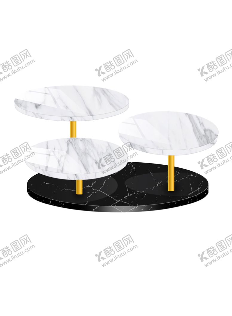 编号：50490402090238374973【酷图网】源文件下载-黑白色大理石展示台立体圆桌