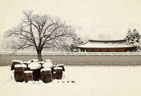 中国风背景雪景