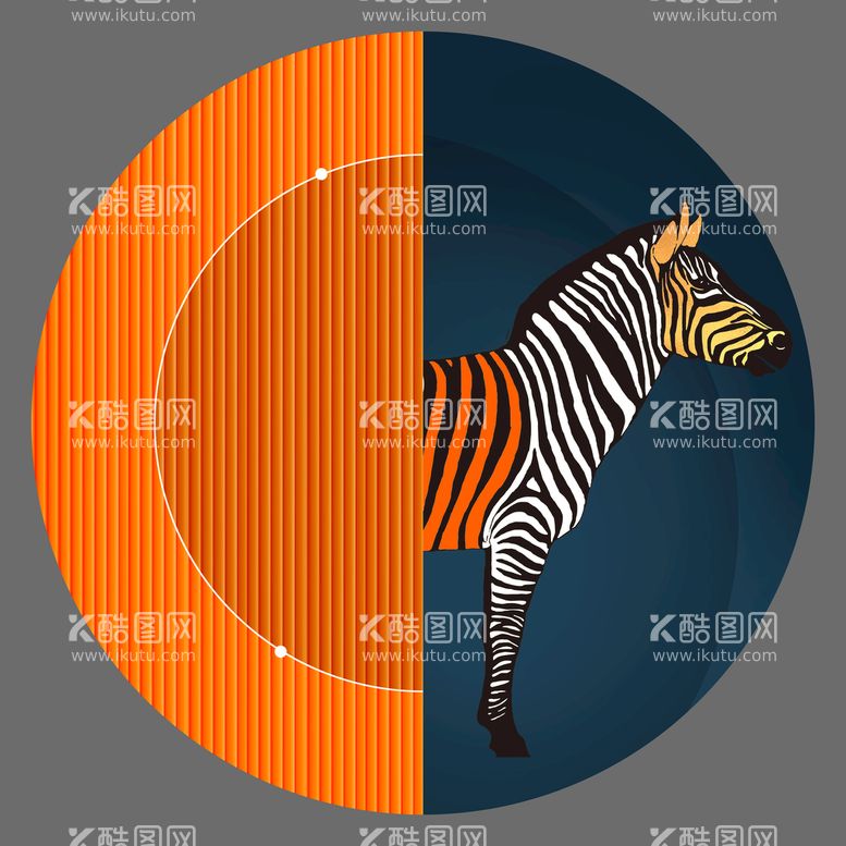 编号：31549609230202098439【酷图网】源文件下载-抽象斑马艺术几何色块图形组合装