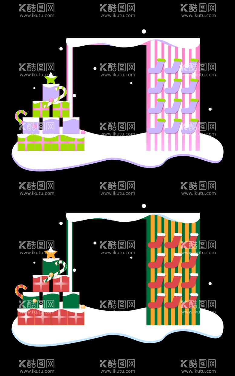 编号：17636012200236495908【酷图网】源文件下载-圣诞美陈拍照打卡堆头美陈