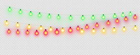 彩色串灯星空灯带灯珠免抠图