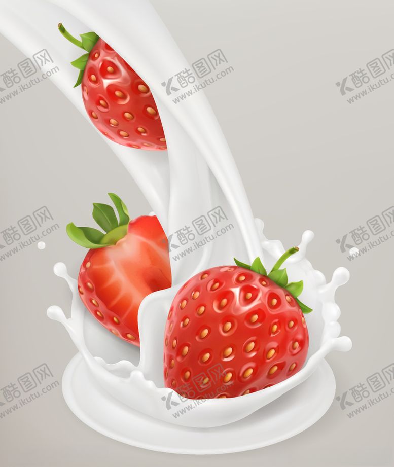编号：66307009240051133438【酷图网】源文件下载-草莓牛奶牛奶日