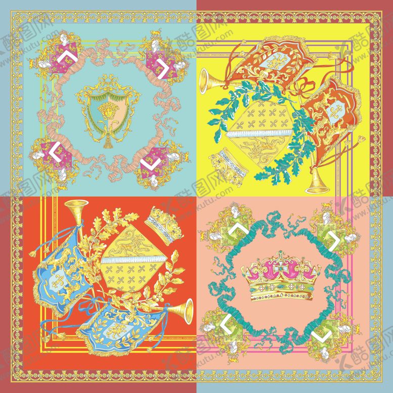 编号：85024409201855094348【酷图网】源文件下载-多彩复古风几何图案丝巾