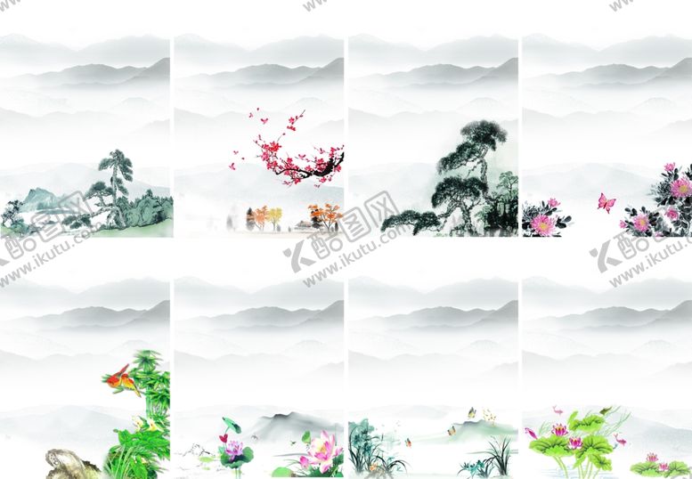 编号：97733804241729574083【酷图网】源文件下载-梅兰竹菊中国风