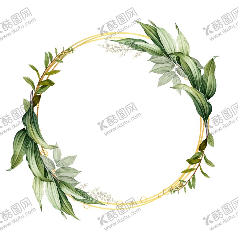 编号：32053606232118516892【酷图网】源文件下载-小清新手绘花圈自然