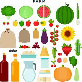 农场新鲜蔬果与饮品组合